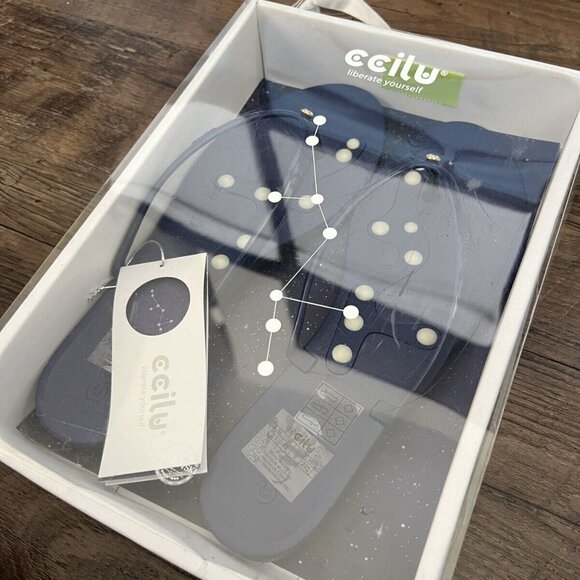 Rovmia by ccilu Stepping Stone Massage Sandals Size 11 Blue Swarovski - Picture 3 of 10